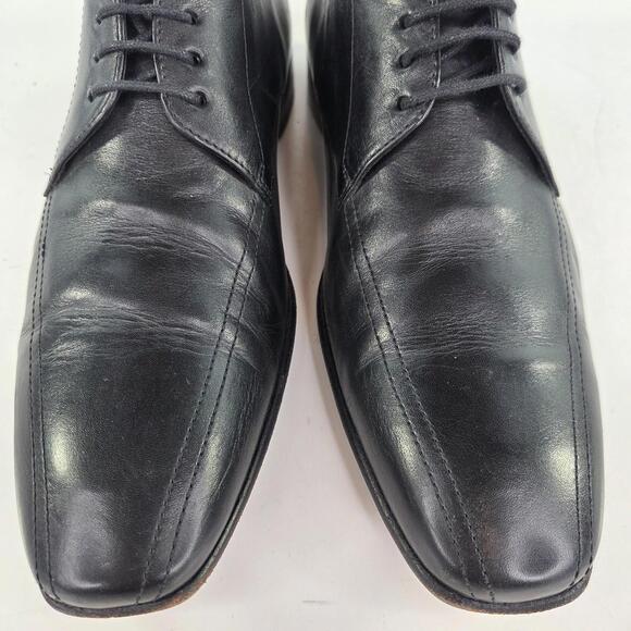 Hugo Boss Black Leather Lace Up Apron Toe Oxfords Size US 8.5 M Dress Shoes main image 7